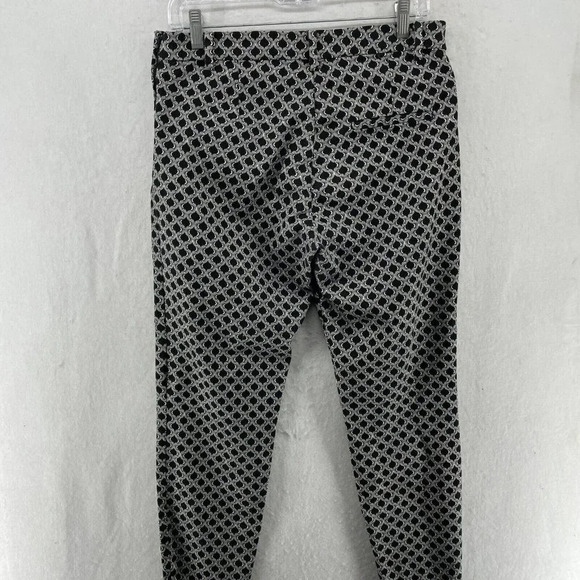 H&M Ankle Pants Women's Sz 8 Black Pattern High-Rise Skinny Stretch Pockets - Picture 8 of 12